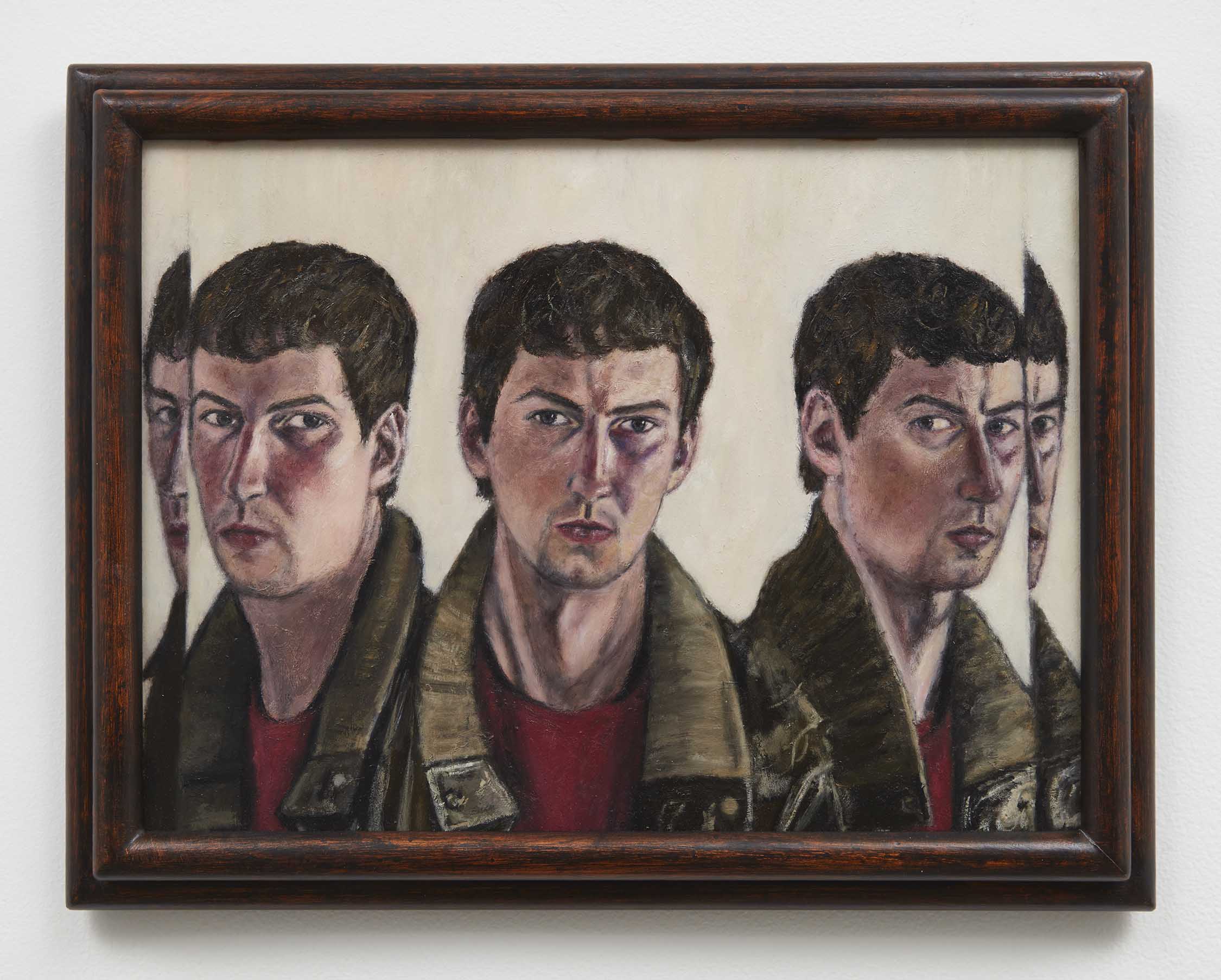Max Jahn, <i>Triple Self</i>, Double Facet, 2025. Oil on copper in artist's frame, 14 3/8 x 18 1/8 x 1 5/8 in (36.5 x 46 x 4 cm)